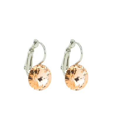 Earrings crystal stone 11mm - Light Peach