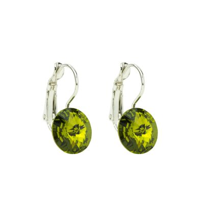 Boucles d'oreilles Pierre de Cristal 11mm - Olive