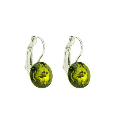 Earrings Crystal Stone 11mm - Olive