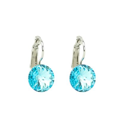 Earrings Crystal Stone 11mm - Light Turquoise