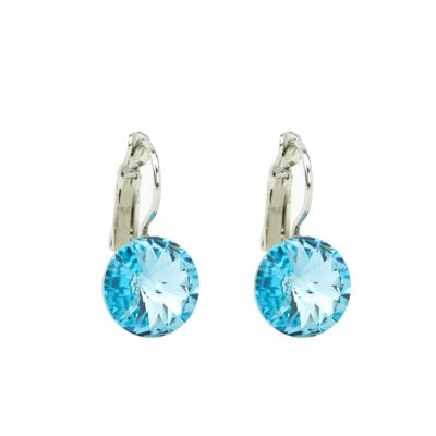 Earrings crystal stone 11mm - Aqua