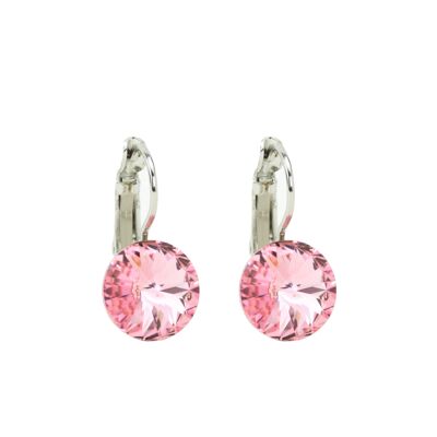 Orecchini Crystal Stone 11mm - Rosa Chiaro