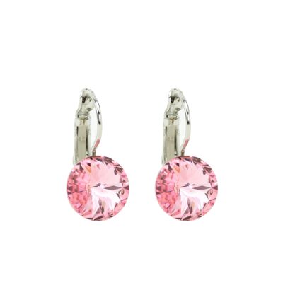 Earrings Crystal Stone 11mm - Light Pink