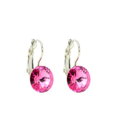 Earrings Crystal Stone 11mm - Pink