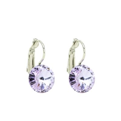 Boucles d'oreilles pierre cristal 11mm - Violet