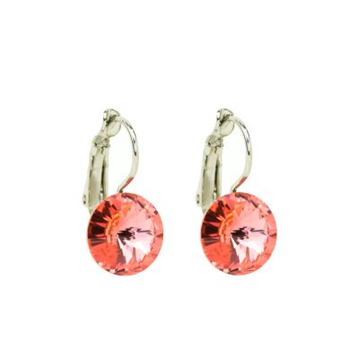 Boucles d'oreilles pierre cristal 11mm - Rose Pêche