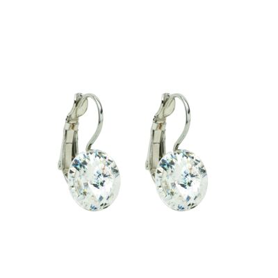 Earrings crystal stone 11mm - Patina White
