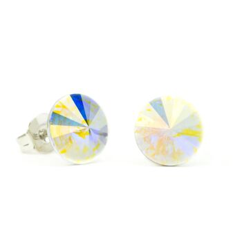 Clous d'oreilles pierre cristal 8mm - cristal AB 1