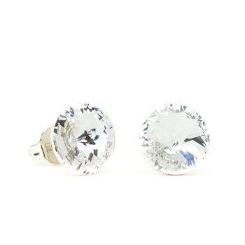 Clous d'oreilles pierre cristal 8mm - Jet 2