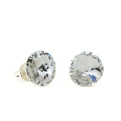 Clous d'Oreilles Pierre Cristal 8mm - Diamant Noir