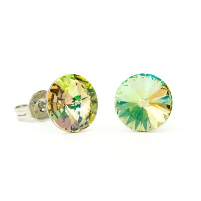 Ear Stud Crystal Stone 8mm - Luminus Green