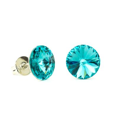 Ear Stud Crystal Stone 8mm - Light Turquoise