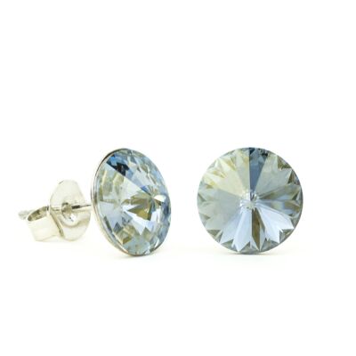 Pendientes De Perno Crystal Stone 8mm - Pantalla Azul Cristal