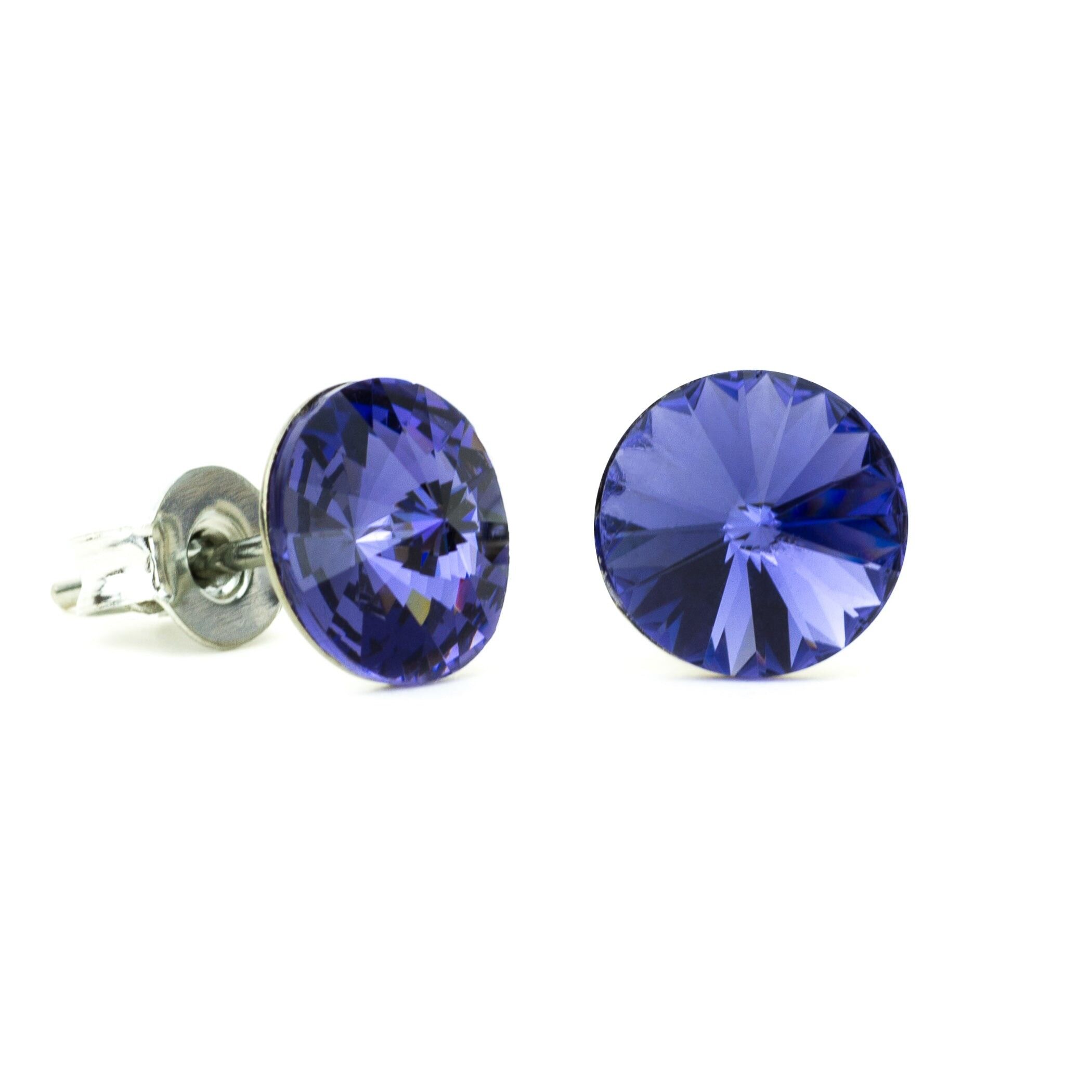 Pietra di cristallo per orecchini 8mm - tanzanite