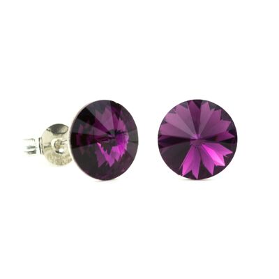 Ohrstecker Kristallstein 8mm - Amethyst