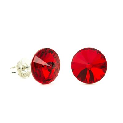 Clous d'Oreilles Pierre de Cristal 8mm - Siam Clair