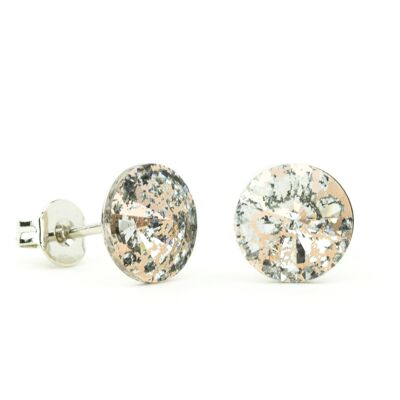 Ear Stud Crystal Stone 8mm - Patina Rose