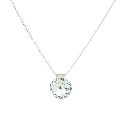 Pendant crystal stone 14mm - Silver Shadow