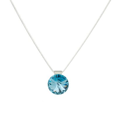 Pendant crystal stone 14mm - Aqua