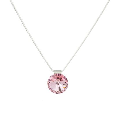 Colgante Piedra Cristal 14mm - Rosa Claro