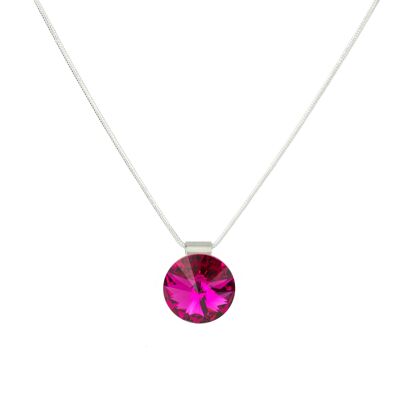 Colgante piedra cristal 14mm - fucsia