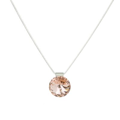 Pendentif Pierre de Cristal 14mm - Rose Vintage