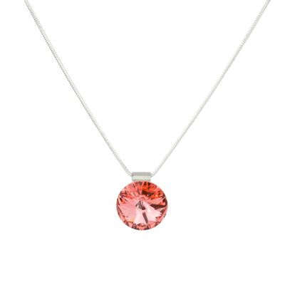 Pendant crystal stone 14mm - Rose Peach