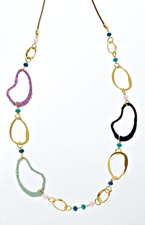 Kette gold/multi ca. 100 cm lang