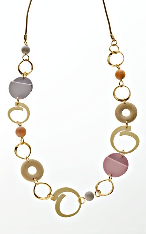 Kette gold/multi/rosa ca. 100cm lang