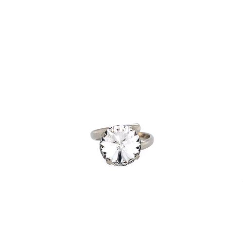Ring regulierbar rhodiniert Kristallstein - Safir