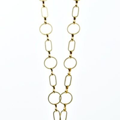 Long chain gold-plated pink 80cm