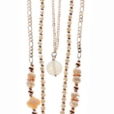 Long chain rose gold plated pearl 70cm