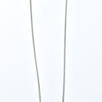 Cadena larga plateada mate blanco 70cm