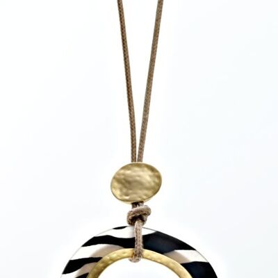 Long chain gold-plated black, white 80cm