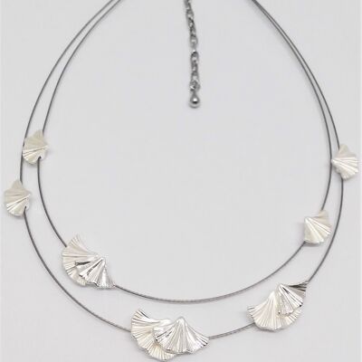 Necklace rhodium-plated matt white
