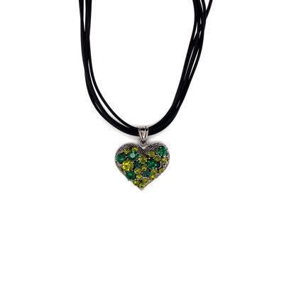 Collier rhodié vert