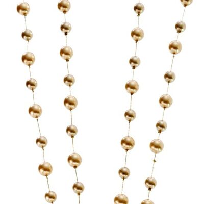 Cadena larga perla bañada en oro 180cm