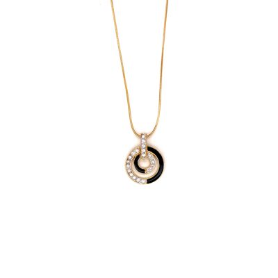 Black gold-plated necklace