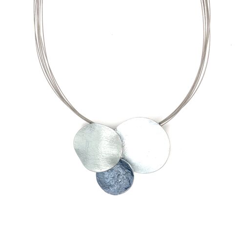 Collier rhodiniert matt grau, weiß
