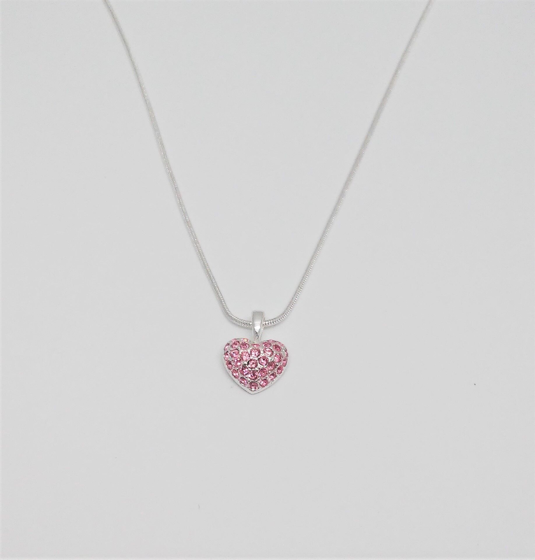 Collier versilbert  rosa hell