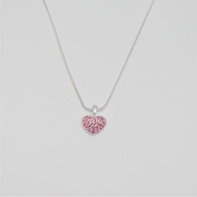 Collier silver-plated light pink