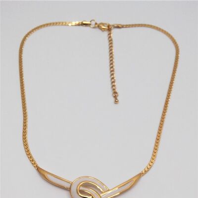 Gold-plated white necklace
