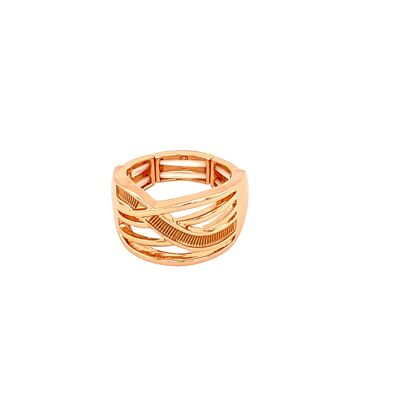 Elastic ring, rose gold plated