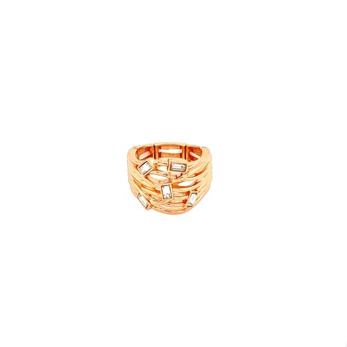 Ring elastisch rosévergoldet  weiß