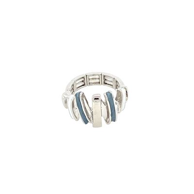 Anello elastico rodiato, grigio opaco, bianco