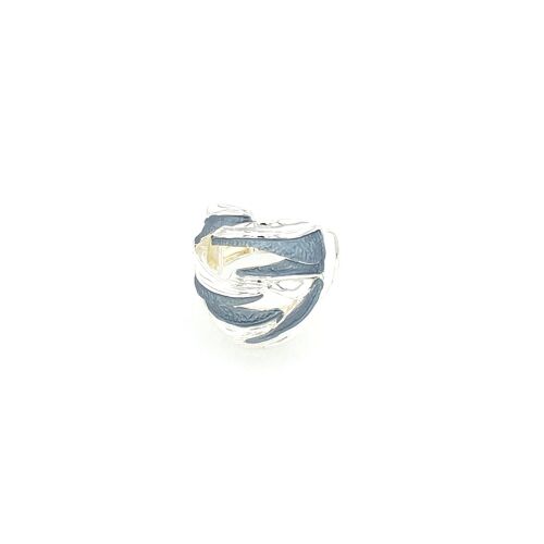 Ring elastisch versilbert  grau
