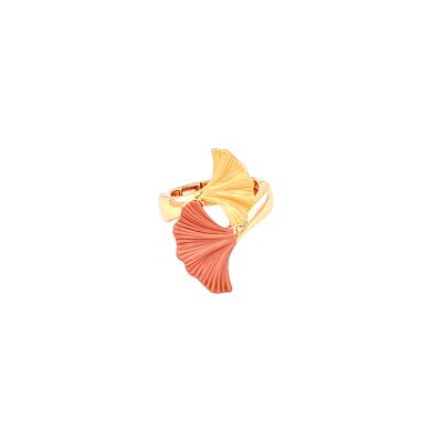 Elastic ring, rose gold-plated, cinnamon