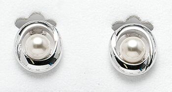 Boucles d'oreilles clips perles rhodiées