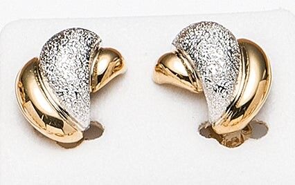 Ohrclips vergoldet  grau