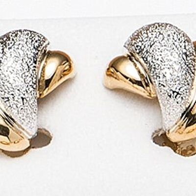 Gold-plated gray ear clips